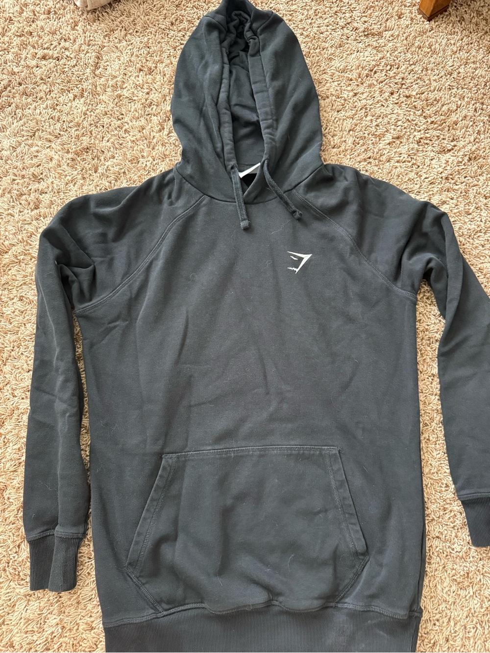 Gymshark Black Pullover Hoodie with Small Chest Logo